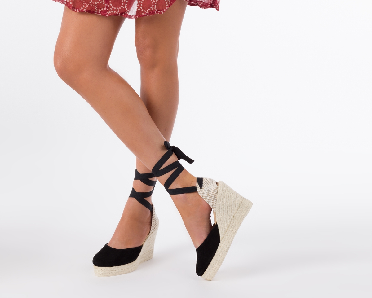 Picture of MANEBI Wedge Valenciana Soft Suede Black