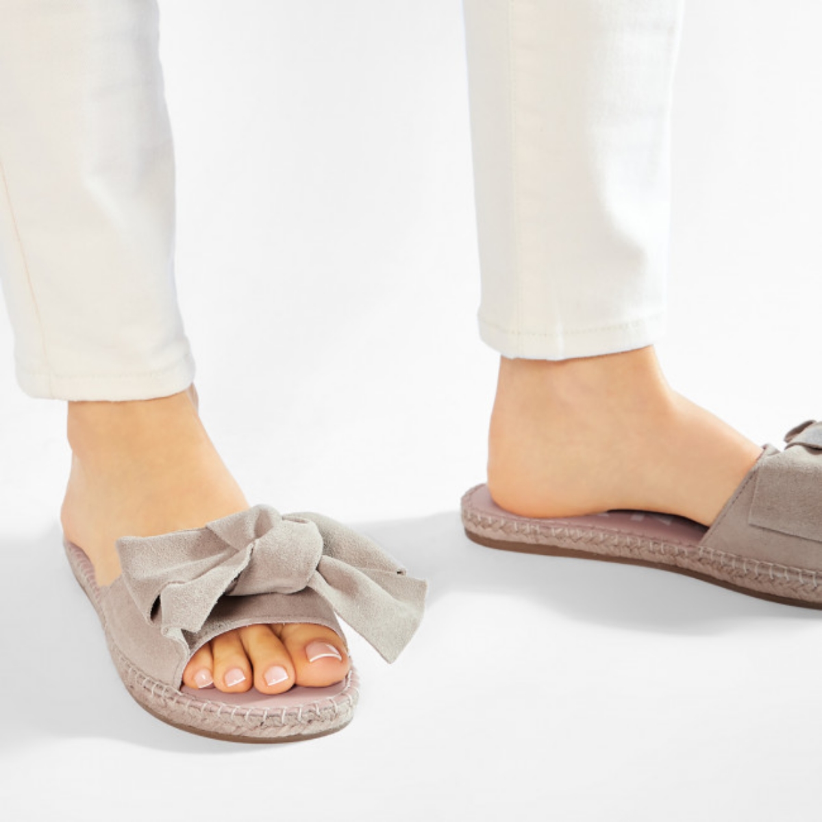 Picture of MANEBI Sandals with bow champagne beige 