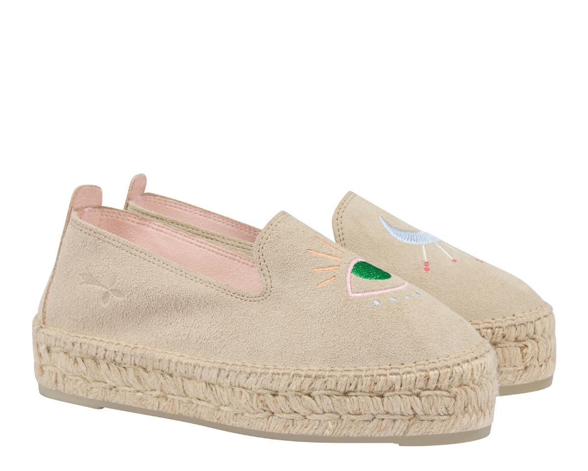 Picture of MANEBI SLIPPERS D CHAMPAGNE B MULTI COLOR EYE SUEDE 