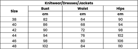 shirts,dresses,jackets - size guide